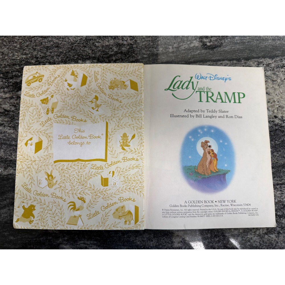 Walt Disney Lady and the Tramp Little Golden Book Vintage 1997 0-307-00113-X - Picture 2 of 4
